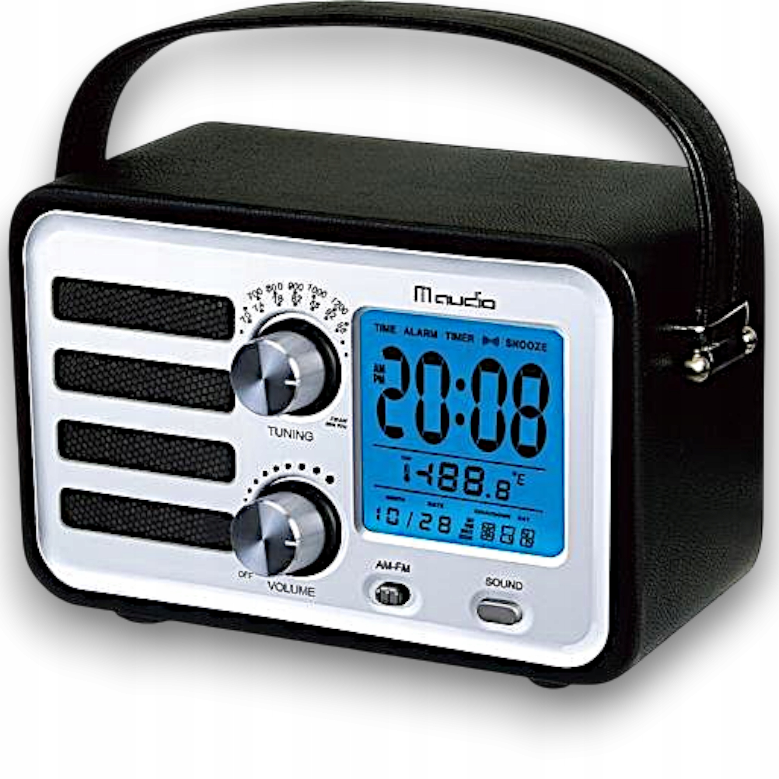 Radio Kuchenne Retro M-audio Fm Am Mw LCD Budzik Aux Termometr Kalendarz