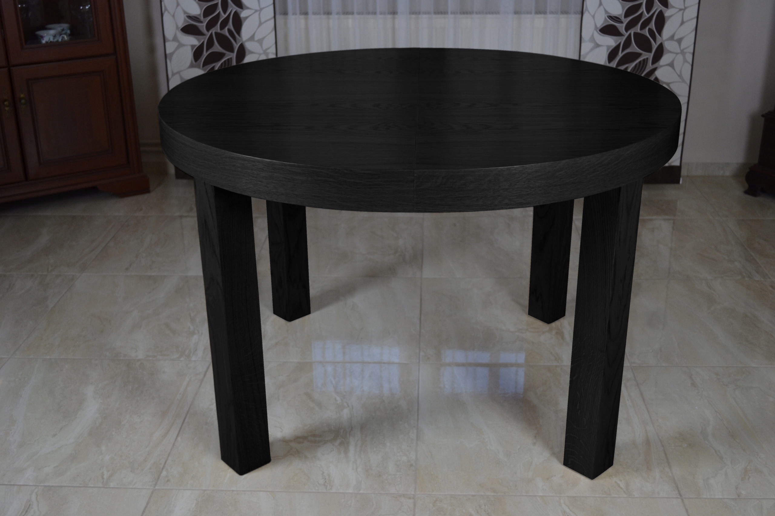 STÓŁ ROZKŁADANY OKRĄGŁY DĘBOWY 110/260 SALON JADALNIA KUCHNIA Wysokość mebla 75 cm