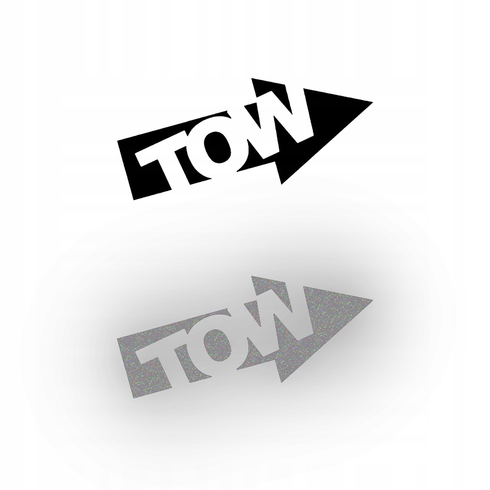 TOW - STRZAŁKA - Naklejka na samochód na auto - ODBLASKOWA