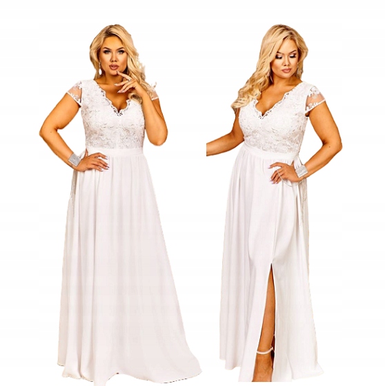 Máša Ecru Šaty s Krajkovou Horou svatební L