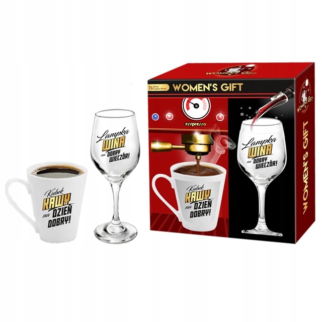 

Women's Gift zestaw kubek kieliszek do wina