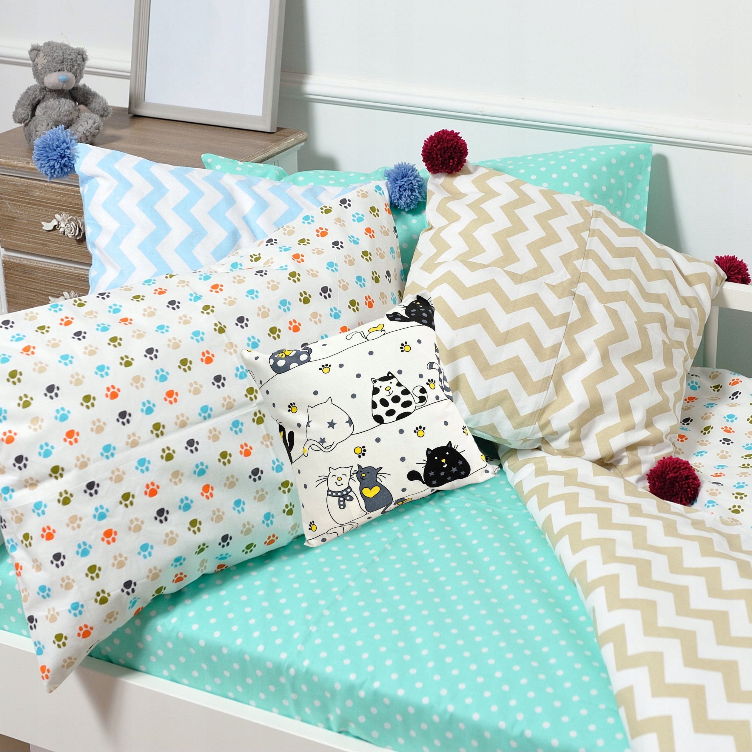 POSZEWKA NA JAŚKA 40x40 PODUSZKĘ DZIECIĘCA DLA DZIECI 100% GRUBA BAWEŁNA Szerokość produktu 40 cm