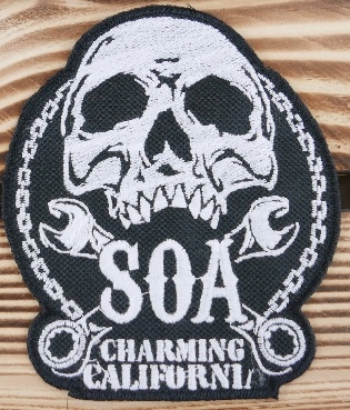 Naszywka Easy Rider M haftowana z termofolią CZASZKA SOA MAŁA