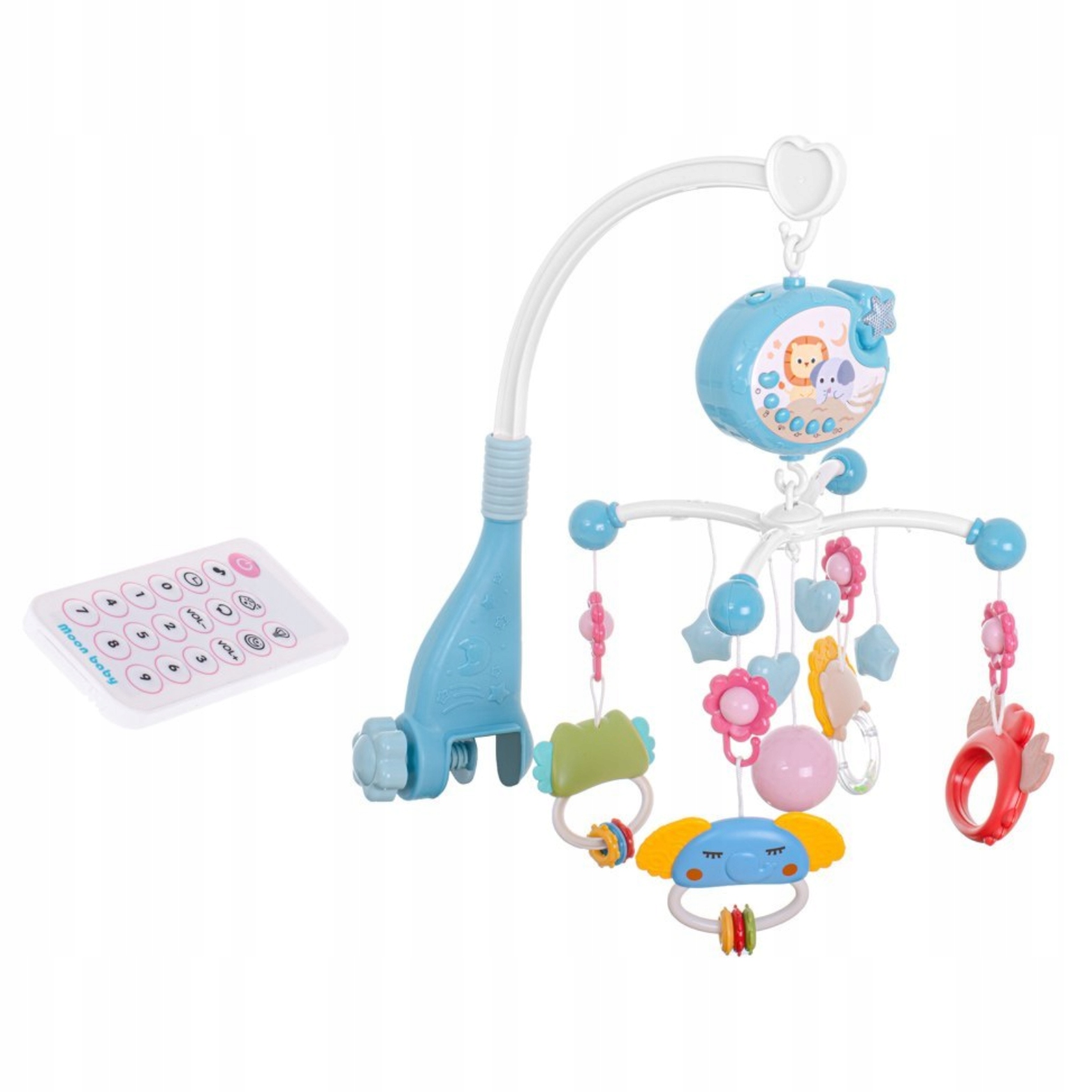 KARUZELA DO ŁÓŻKA DLA DZIECKA POZYTYWKA Regulacja głośności PILOT NIEBIESKA Certyfikaty, opinie, atesty CE EN 71