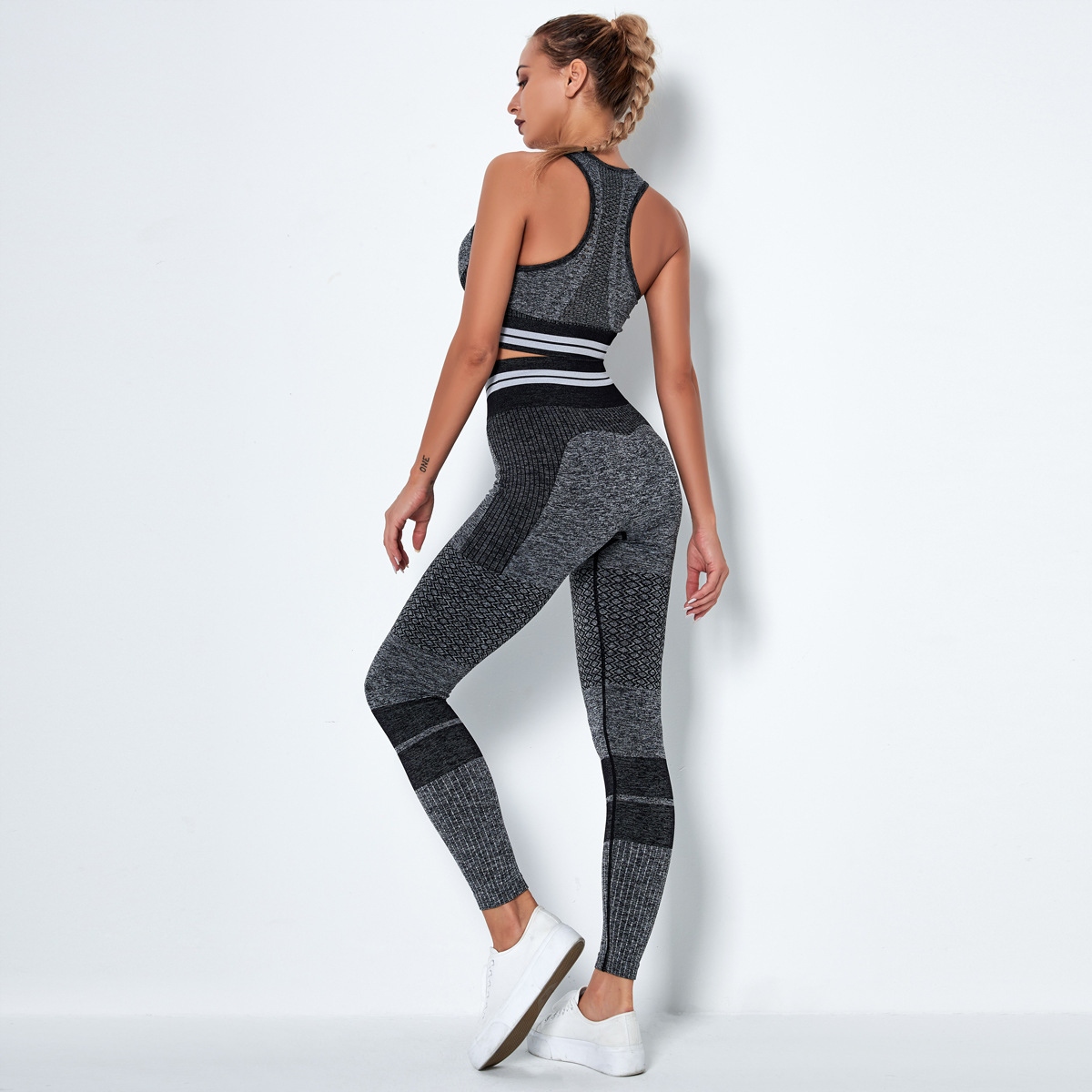 KOMPLET fitness SPORTOWY top legginsy bezszwowe M Płeć kobieta