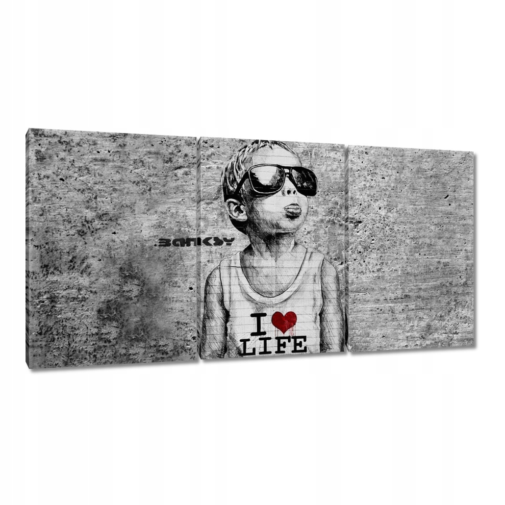 

Obrazy 240x120 I love life Banksy Spray