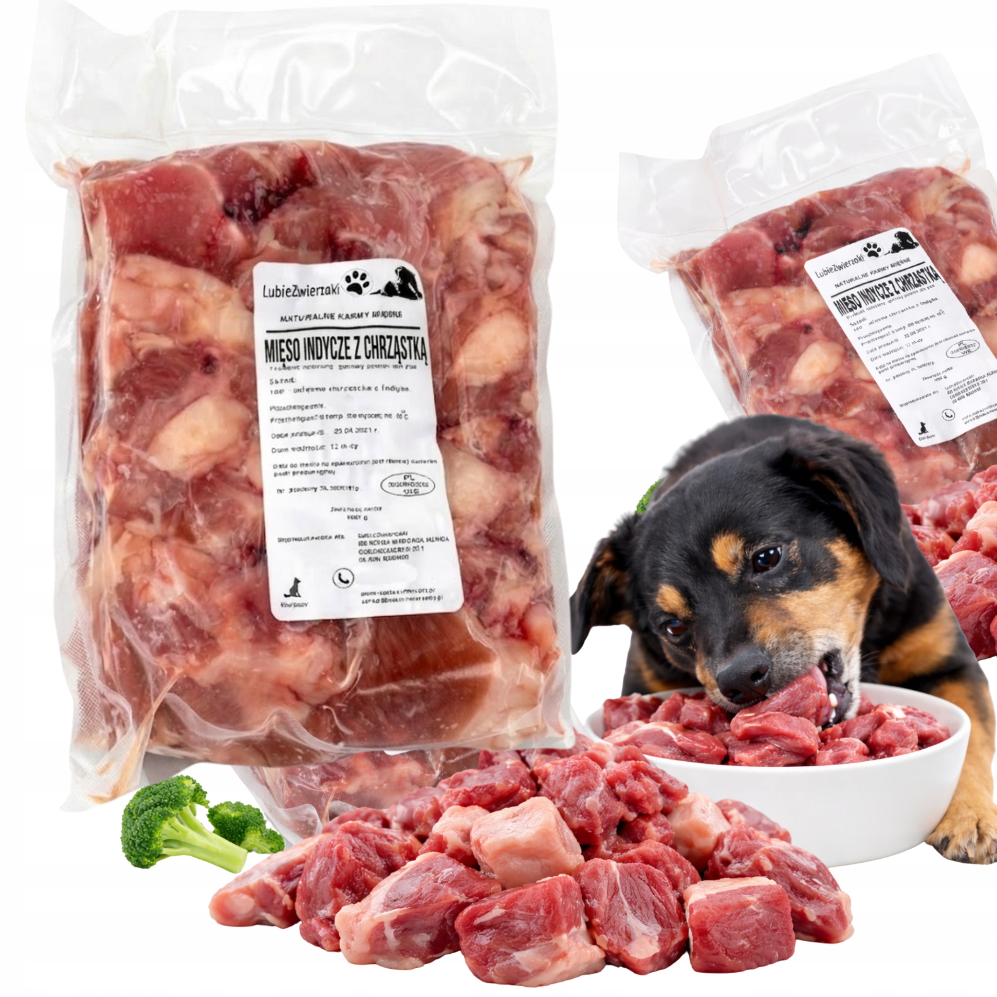 Mięso surowe mrożone karma monobiałkowa dla psa indyk z chrząstką 5kg Barf