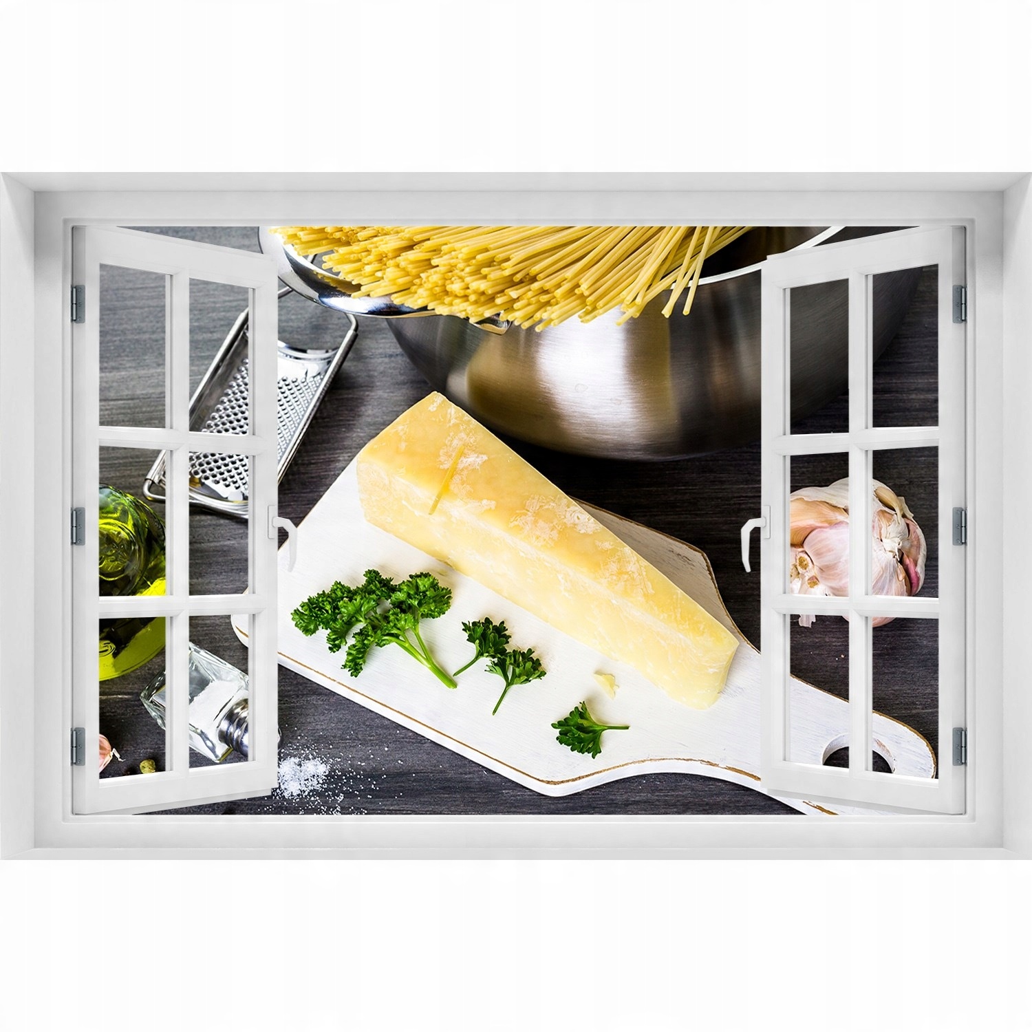 

Okno Naklejka ścienna Makaron z czosnkiem 150x100