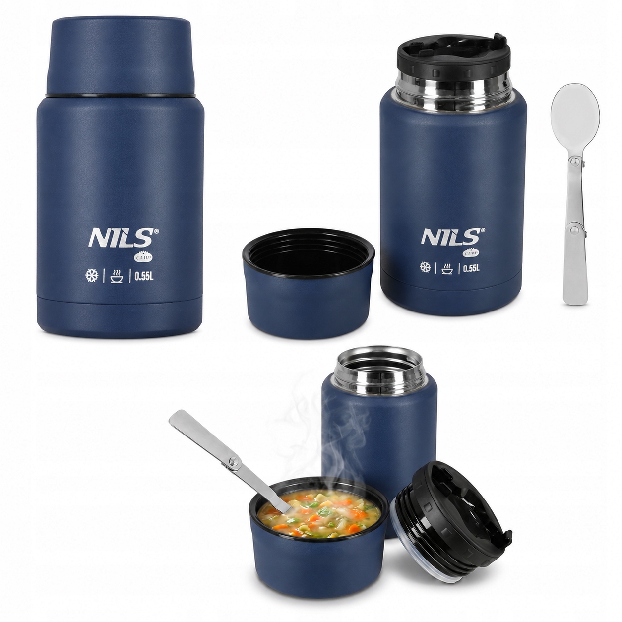 Termos Obiadowy Ze Stali Nierdzewnej Pojemnik Termiczny 550ML 12H/24H