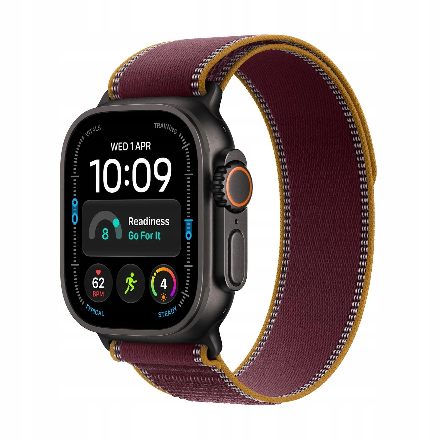 Apple Watch Ultra 4 GPS+Cell 49 mm Titanová čelenka Trail Burgundsko-M/L