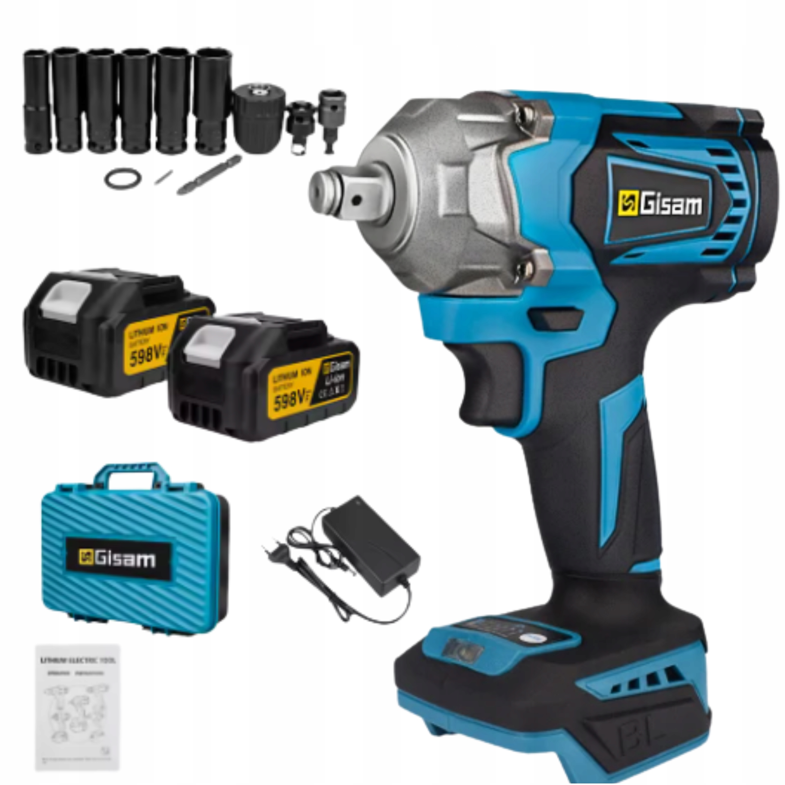 Aku Vrtačka s příklepem Akumulátorová 1200Nm 18V Sada 12 doplňků