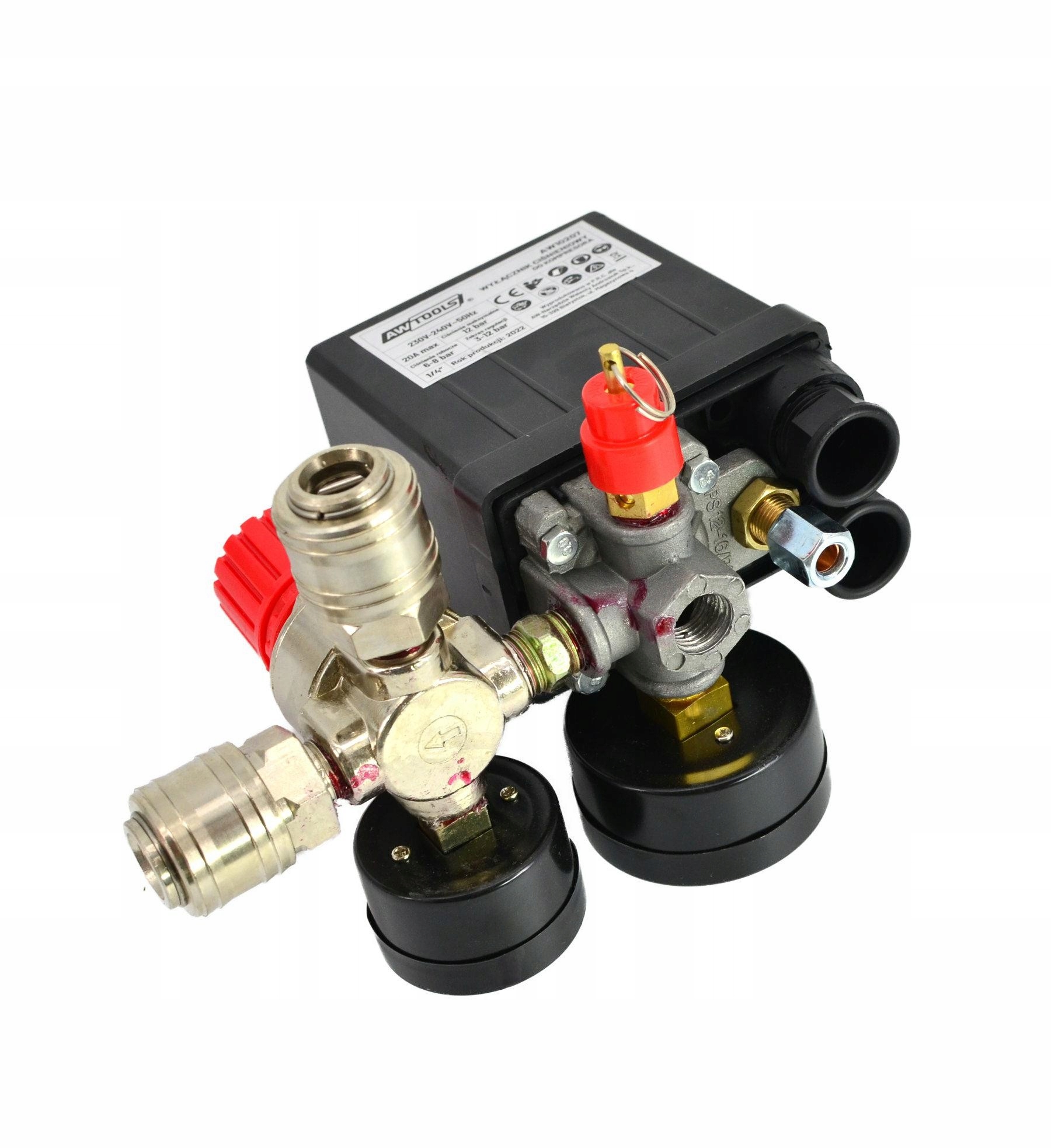 AWTOOLS WYŁĄCZNIK CIŚNIENIOWY KOMPRESORA 230V 2 WEJŚCIE 1/4" Marka Awtools