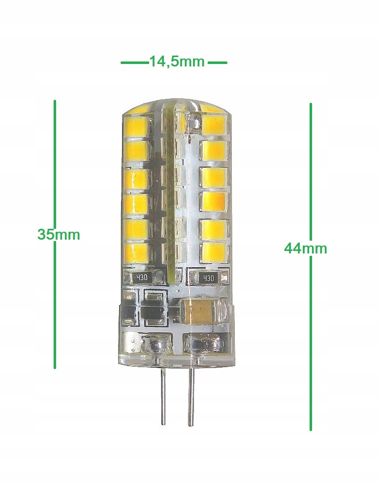 ŻARÓWKA LED G4 5W 230V silikon 48led ZESTAW 4szt Moc 5 W