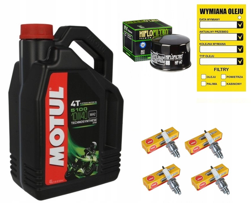 YAMAHA FZS600 FAZER OLEJ MOTUL + FILTR ŚWIECE NGK