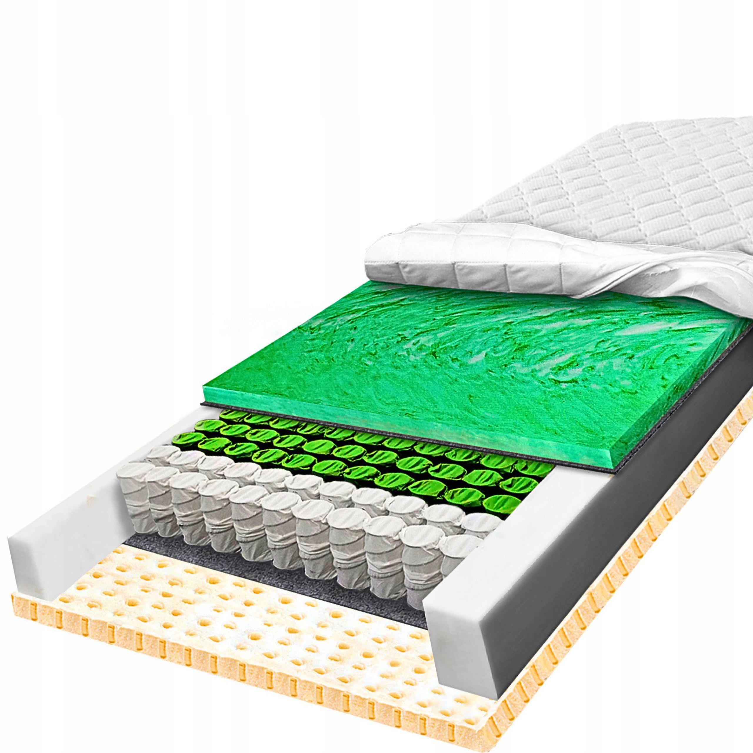 H3 Matrac 160x200 s taštičkovými pružinami, obopínajúcou a pružnou penou Verde a latexom 2