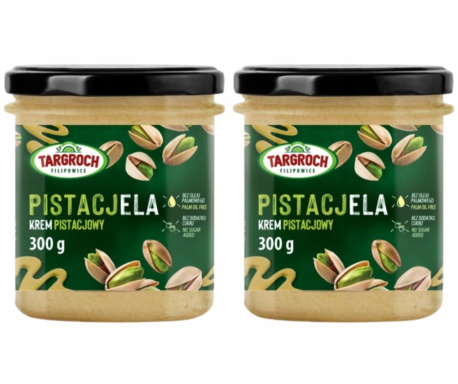 2x Krem pistacjowy bez cukru pasta pistacjowa 45% Targroch 600g (2x300 g)