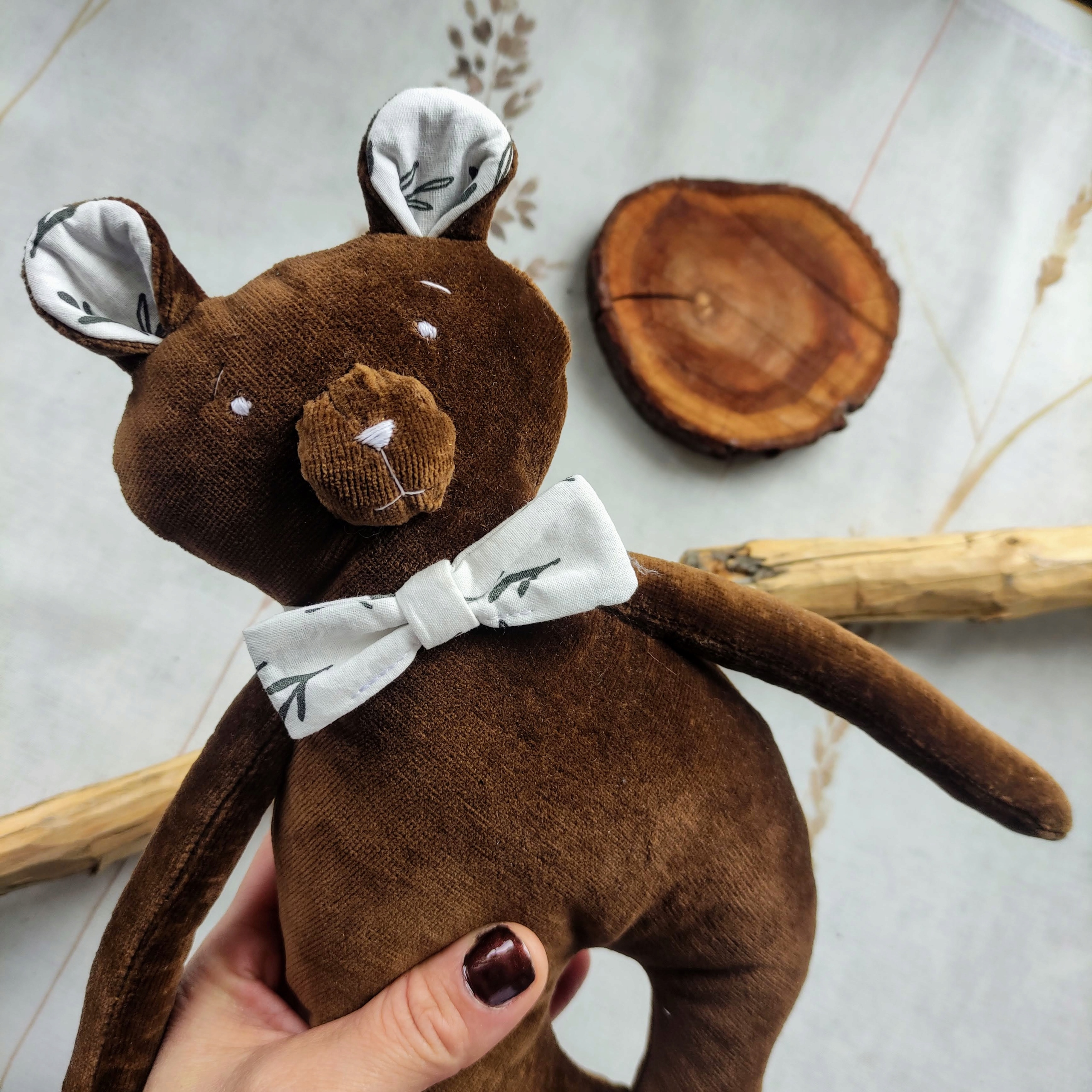 Hnědý medvídek handmade, mazlíček, plyšák