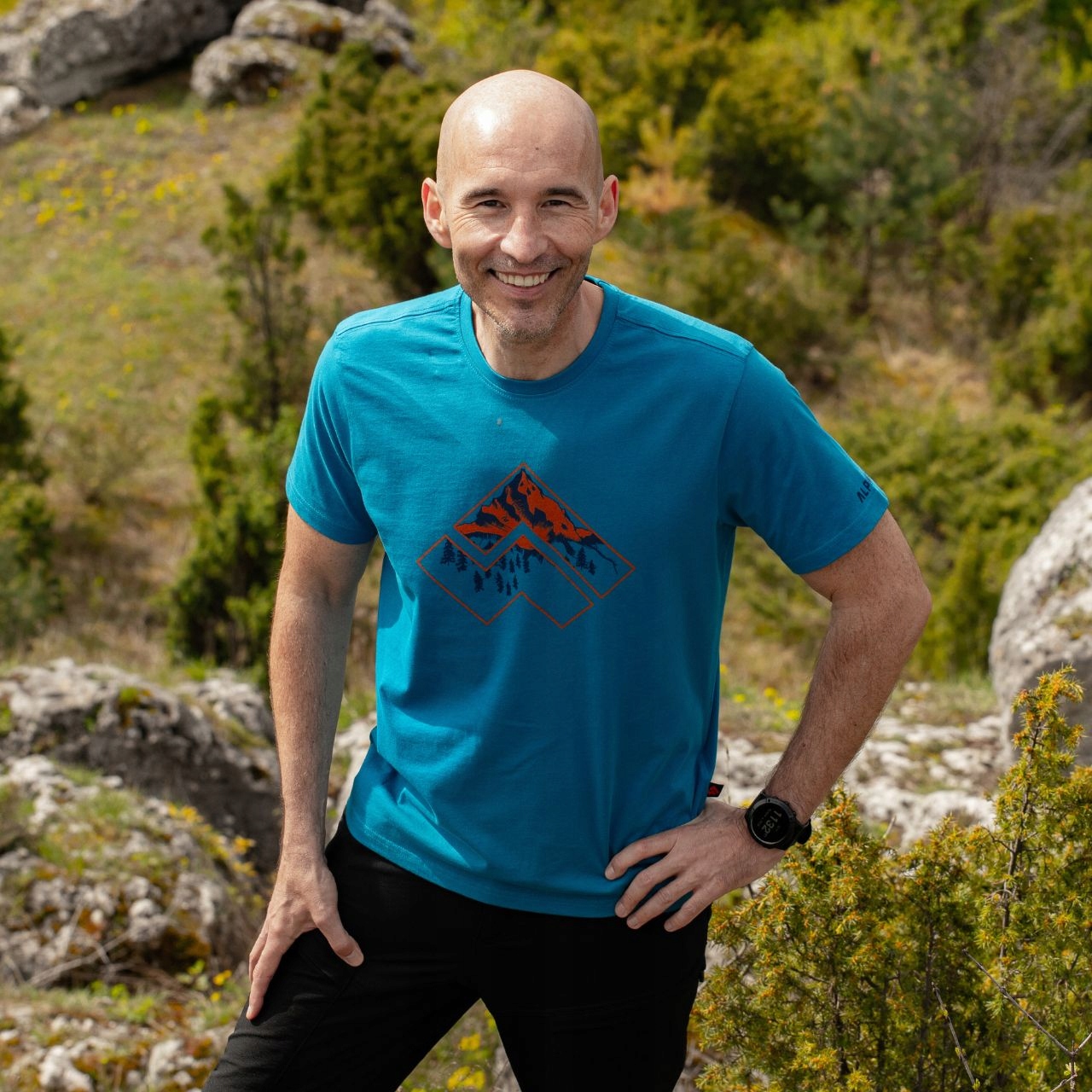 Koszulka męska Alpinus Mersmel ciemny niebieski, outdoor, bawełniana S EAN (GTIN) 5905616112688