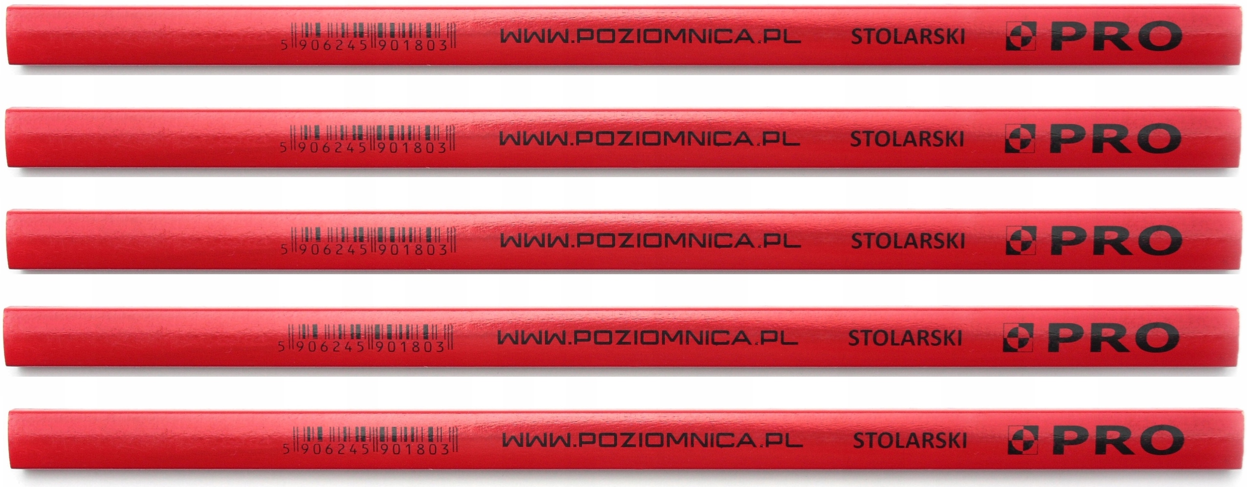 

Ołówek Stolarski Pro Czerwony 5 sztuk