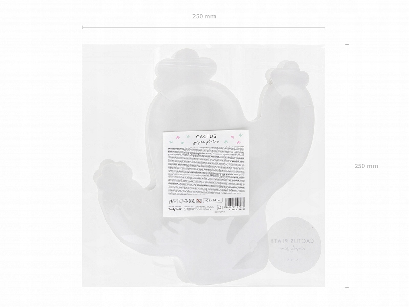 Talerzyki Kaktus 23x24cm Party 6 Sztuk Marka Party Deco