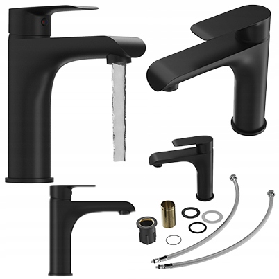 Umyvadlová baterie Vito černá páková vysoká koupelnová baterie