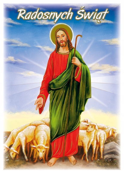 POCZTÓWKA KARTKA WIELKANOC ŚWIĘTA RELIGIJNA 9 SZT. Materiał papier