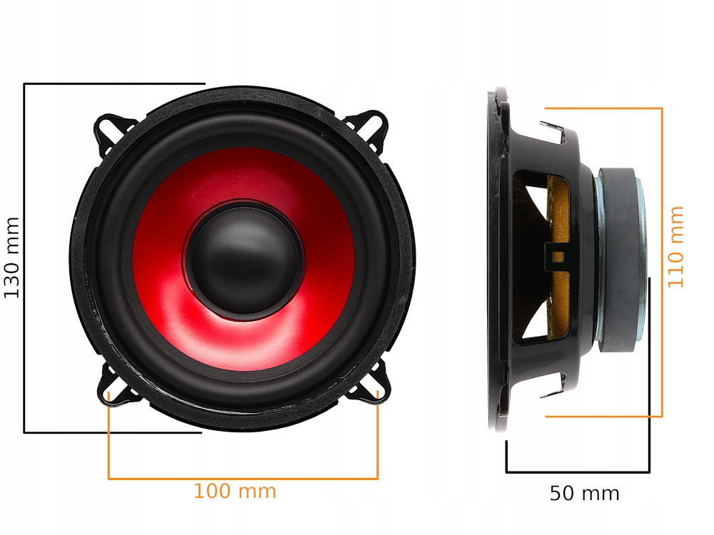 GŁOŚNIKI SAMOCHODOWE DAX 130MM DO RENAULT MEGANE MASTER 2 SCENIC 2 Głębokość mocowania 49 mm