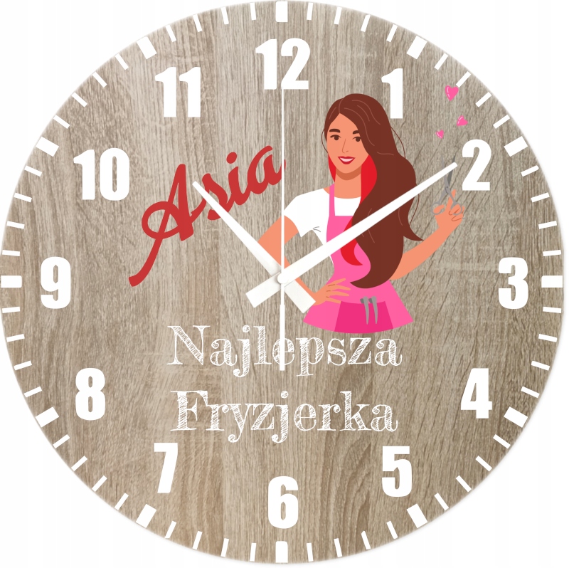 Kadeřnické hodiny Personalizovaný Dárek Nejlepší kadeřnice Jméno 45 cm