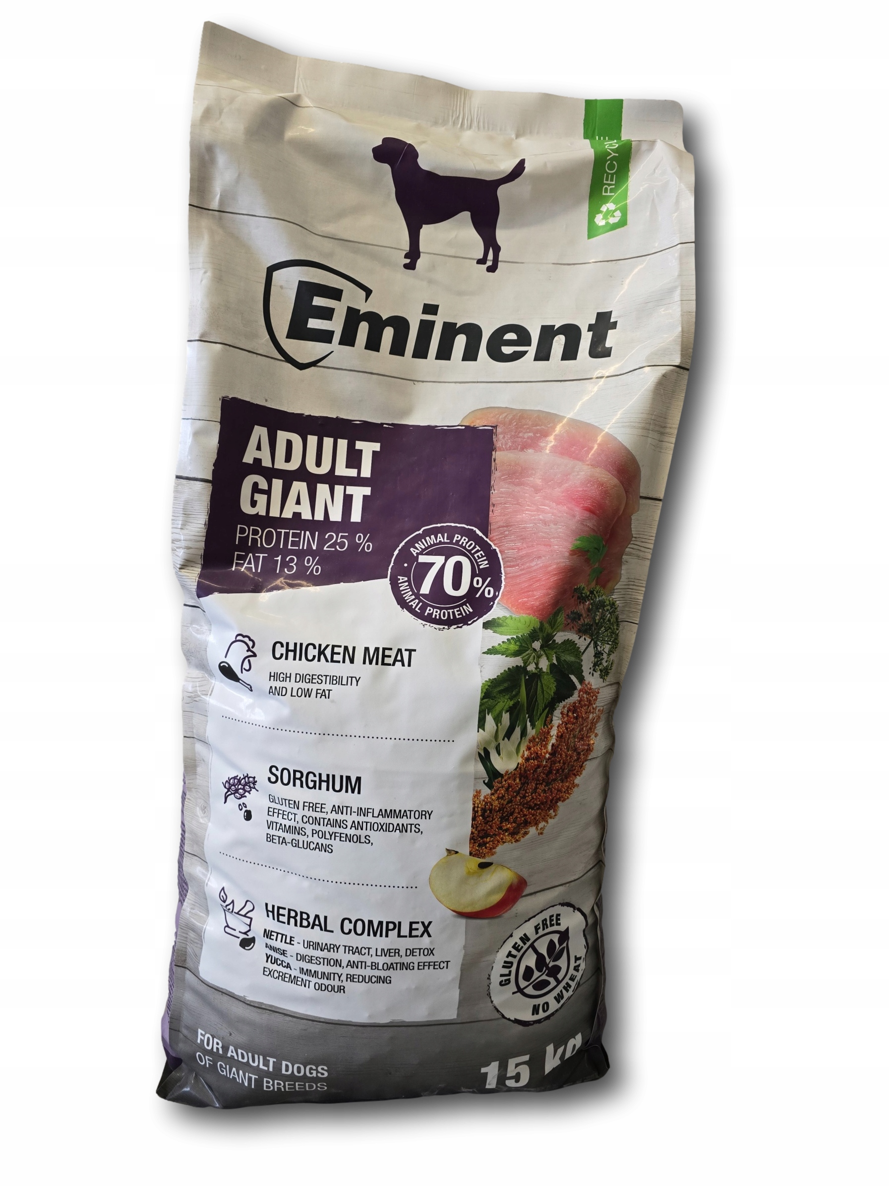 Levně Suché krmivo bez lepku Eminent Giant Breed 25/13 pro psy o hmotnosti 15 kg