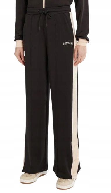 Guess Černé Tepláky S Lampasy A Nápisy Gmj