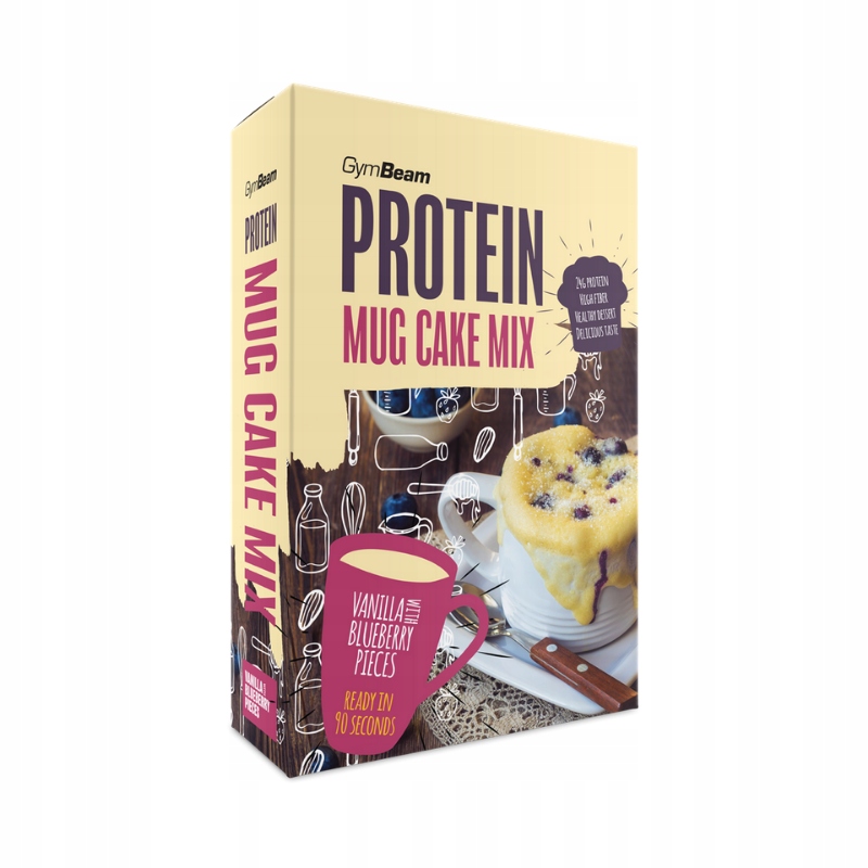 Levně Proteinový hrníček GymBeam Protein Mug 500 g vanilka-borůvka