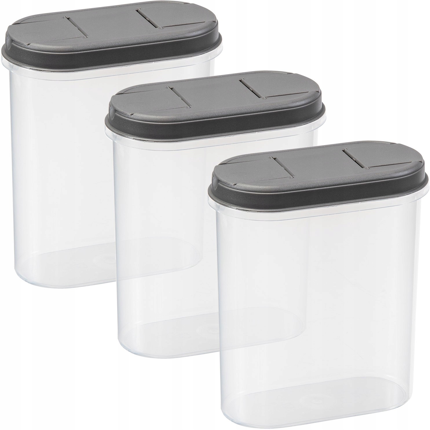 

Zestaw 3 Pojemniki Kuchenne Żywność 2,4 Plast Team