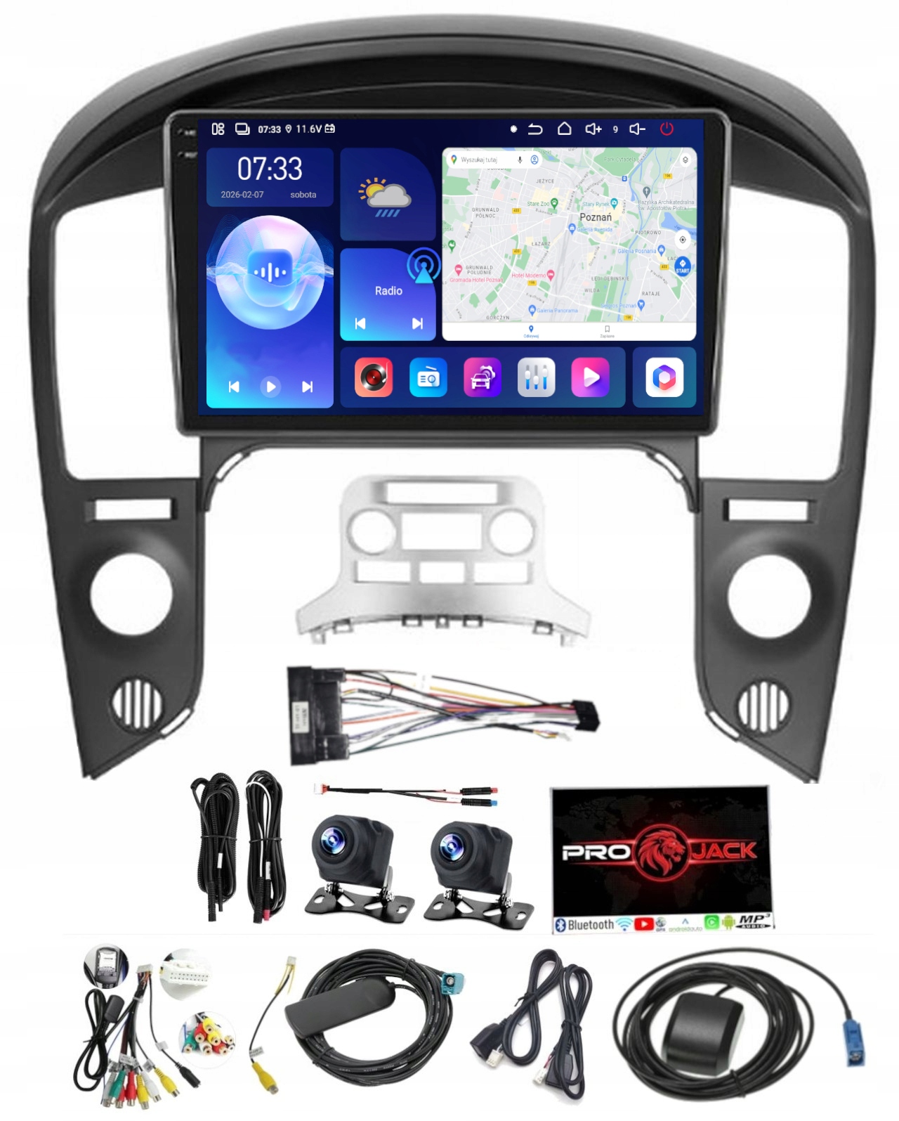 Autorádio S Navigací Carplay Gps Android Hyundai H1 2007-2015 6GB Ram 128GB Rom Sim