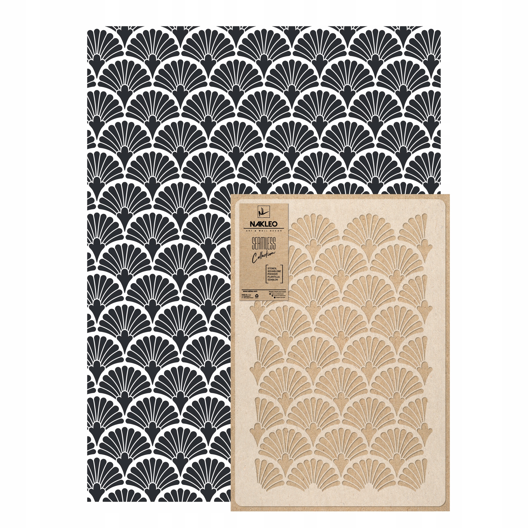 Opakovatelná malířská šablona Opakovaně Použitelný 59x95 cm Tapeta Art Deco Palmy