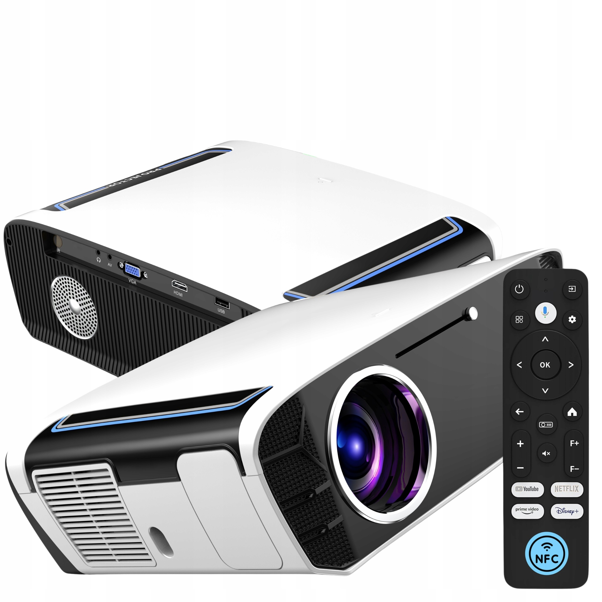 PROJEKTOR 1550 ANSI 4K ANDROID TV 14 WIFI 6 NFC DOLBY SMART TV RZUTNIK