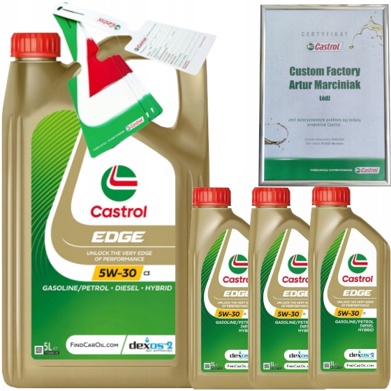 CASTROL EDGE 5W30 C3 8L TITANIUM DEXOS2 RN0700 RN0710 + ZAWIESZKA