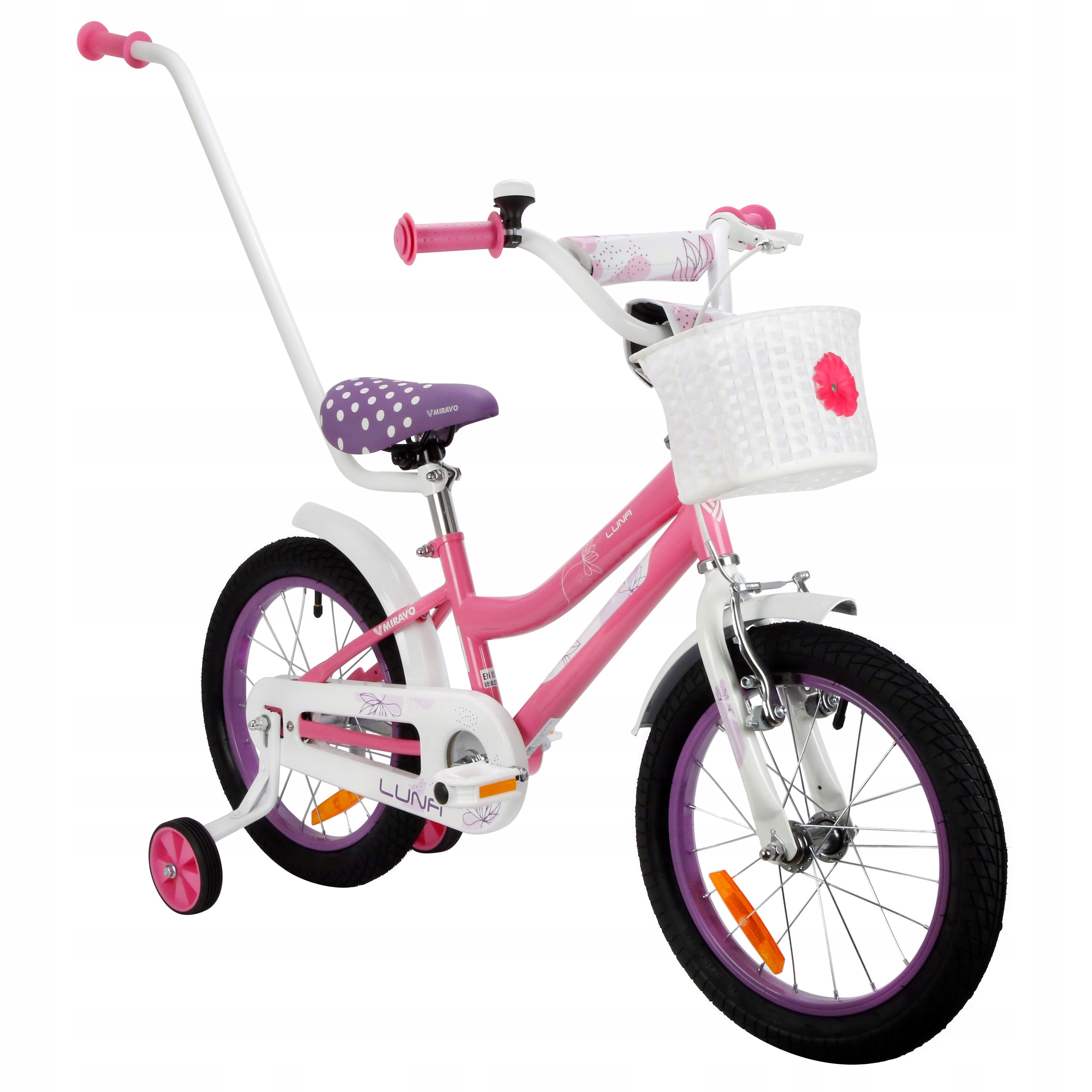 Rowerek Dziecięcy 16 Cali Rower Dla Dziewczynki Koszyk I Prowadnik