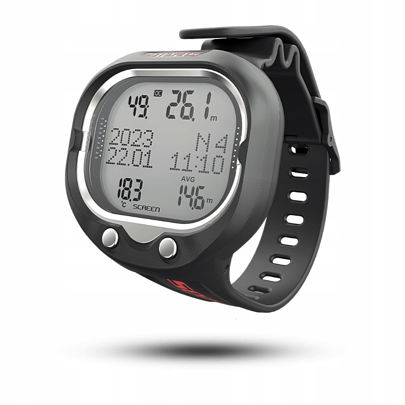 Počítač Seac Screen podsvícený LCD ZHL-16C do 100 m červený