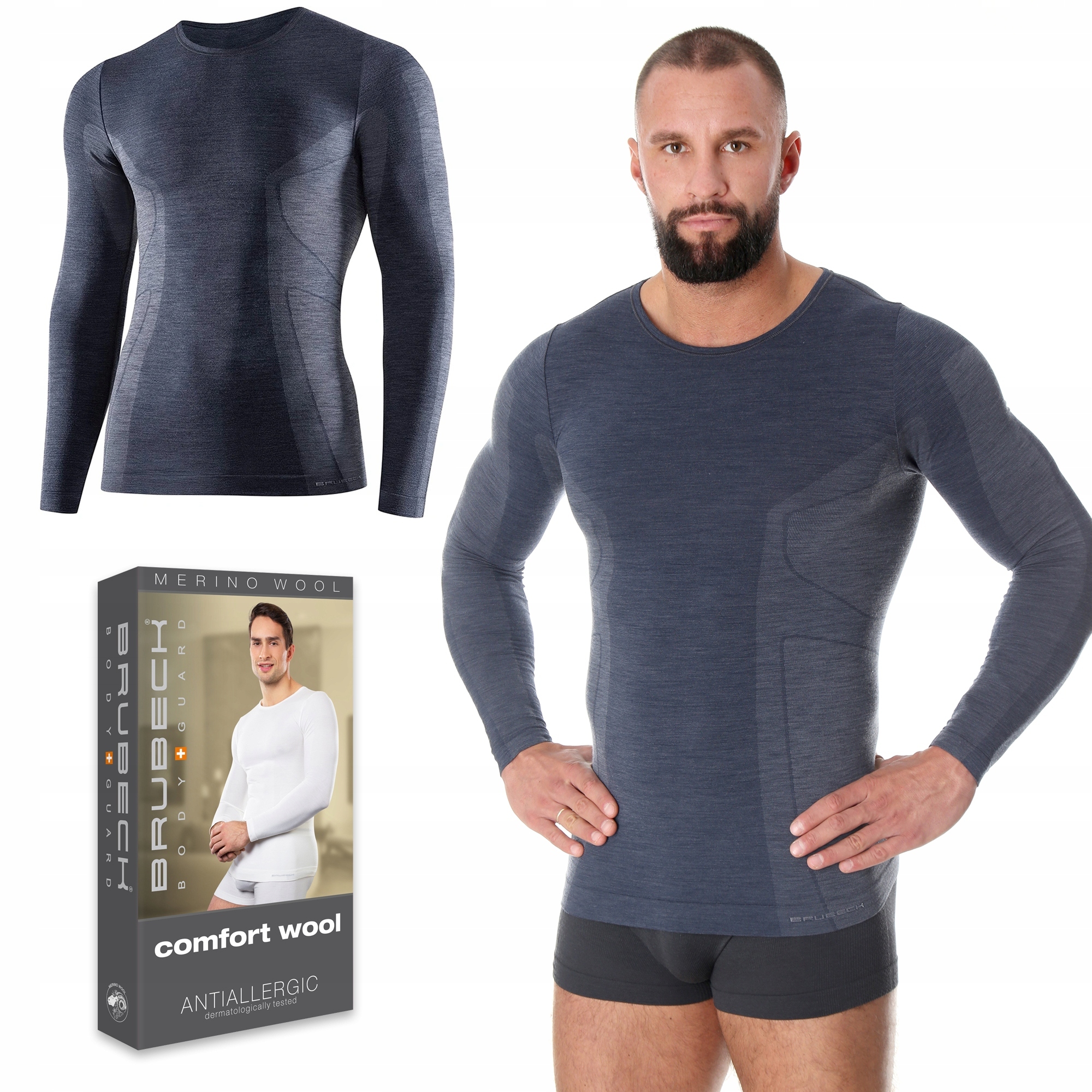 Brubeck LS11600 tričko pánské termo Vlněné XXL