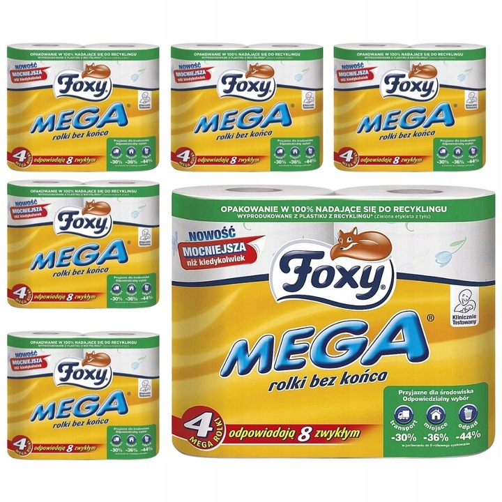Toaletní papír Foxy Dlouhý, 4 role x 6 balení