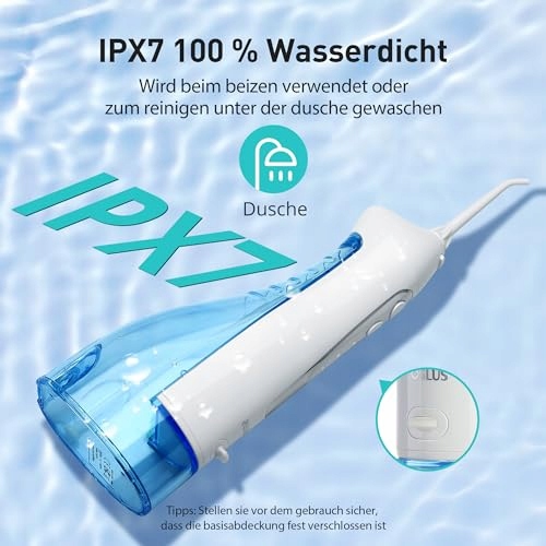 COSLUS Bezprzewodowy Irygator Dentystyczny 300ML IPX7 Do Podróży — miniatura 7