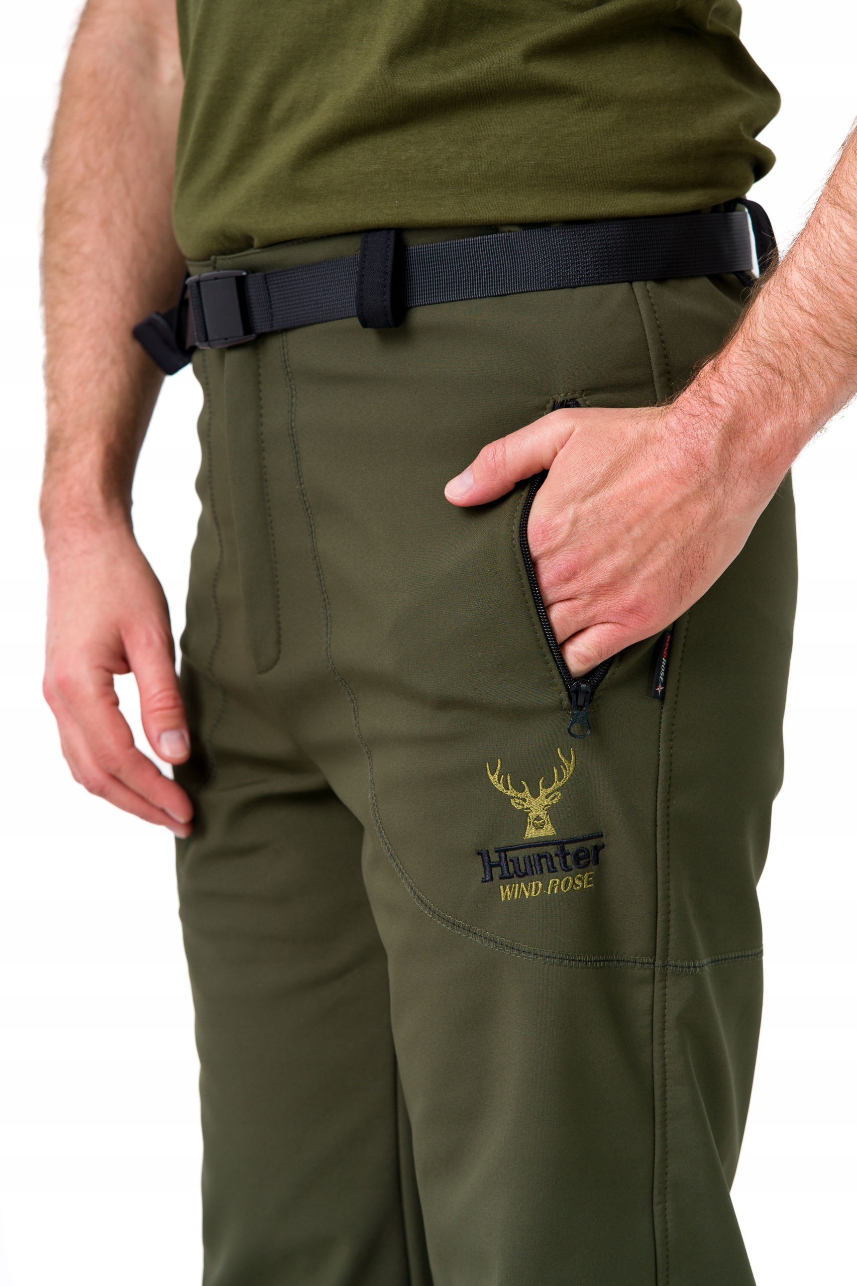 MOCNY SOLIDNY ZESTAW MYŚLIWSKI NA POLOWANIE DO LASU HUNTER ZIELONY S Odcień khaki