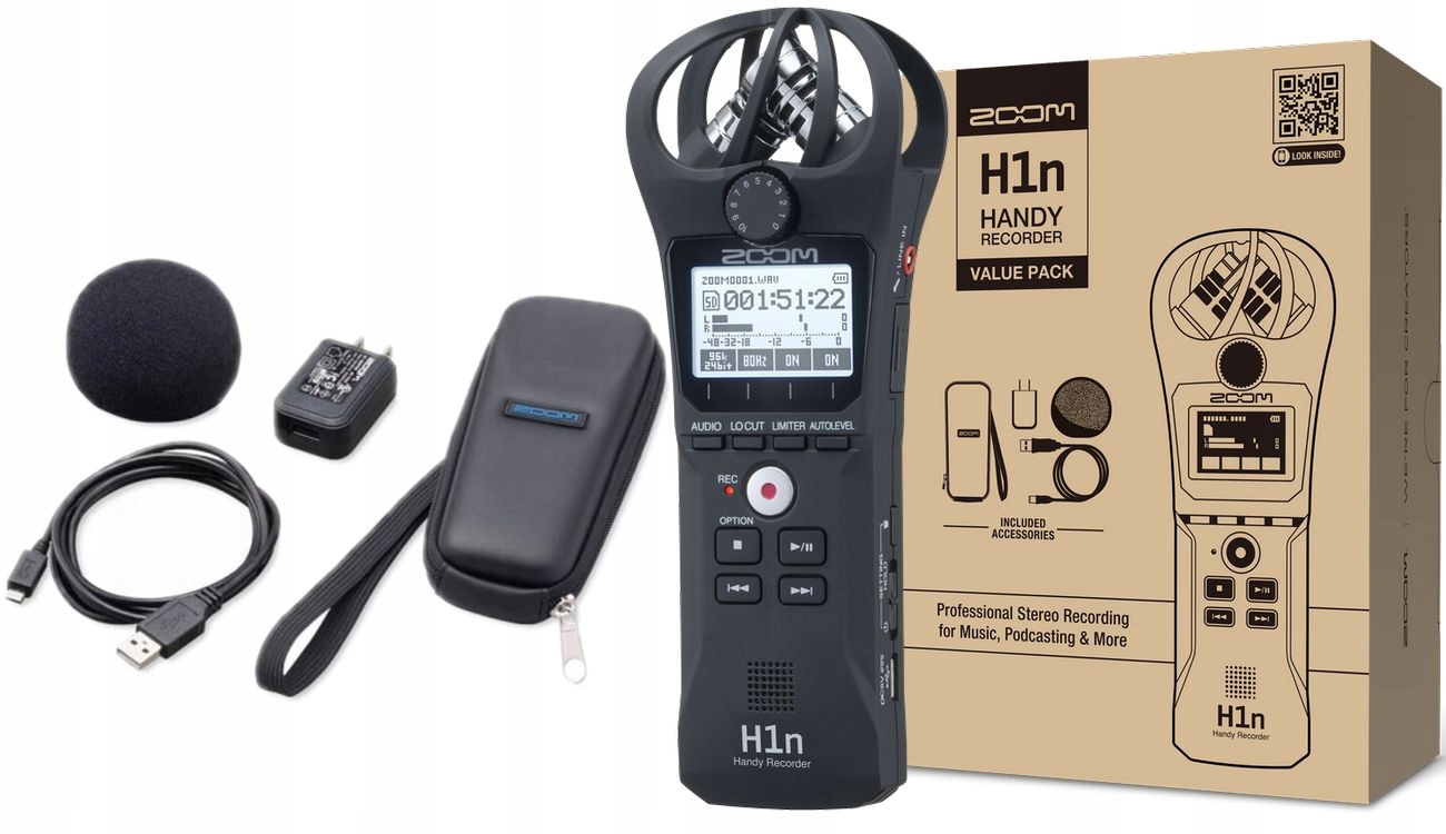 ZOOM H1N-VP REJESTRATOR CYFROWY Z AKCESORIAMI SPH