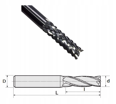FREZ 3mm WIELOOSTRZOWY VHM DO KOMPOZYTÓW PCB MDF Średnica 3 mm