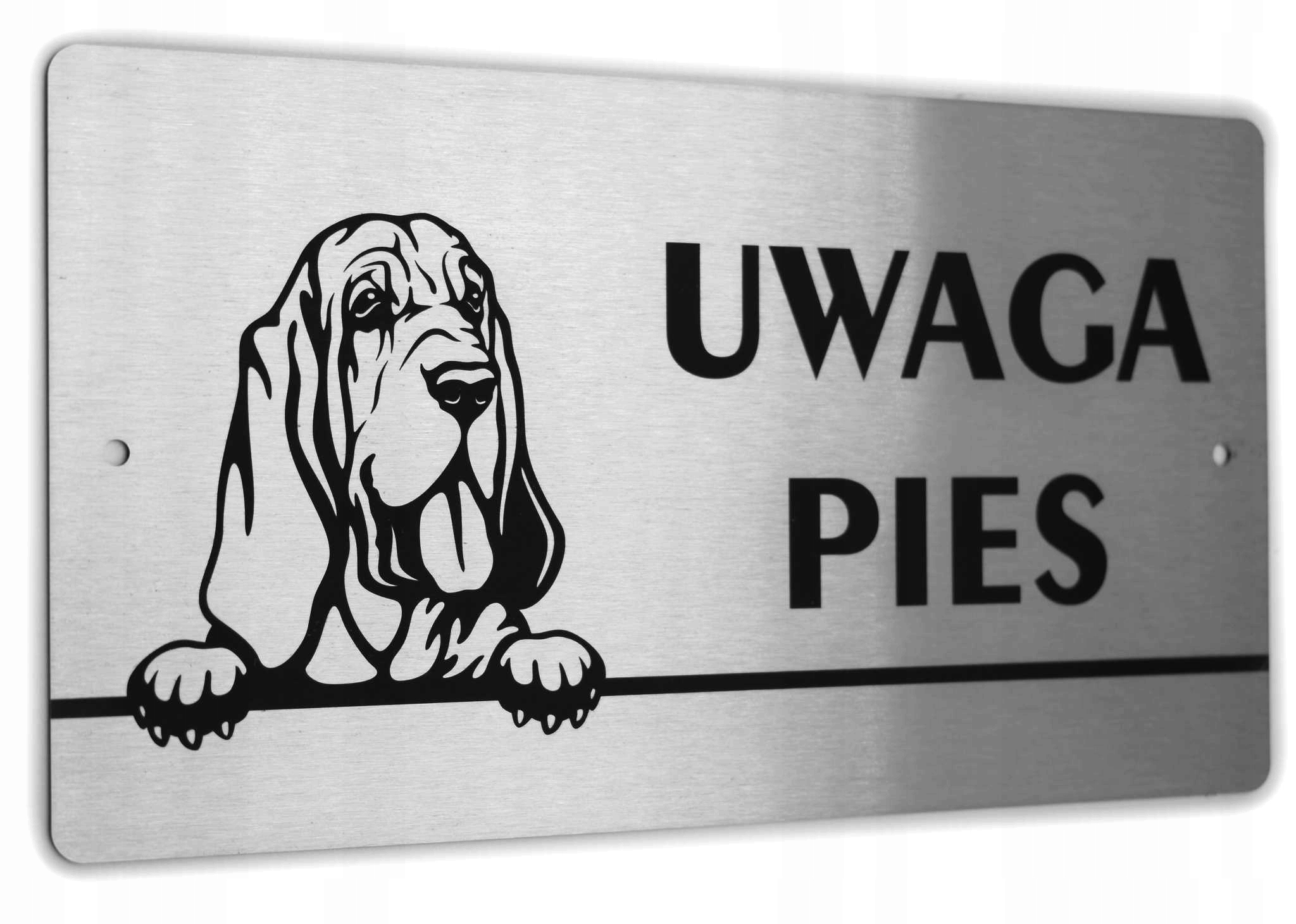 Tabliczka UWAGA PIES Pies Św. Huberta Bloodhound