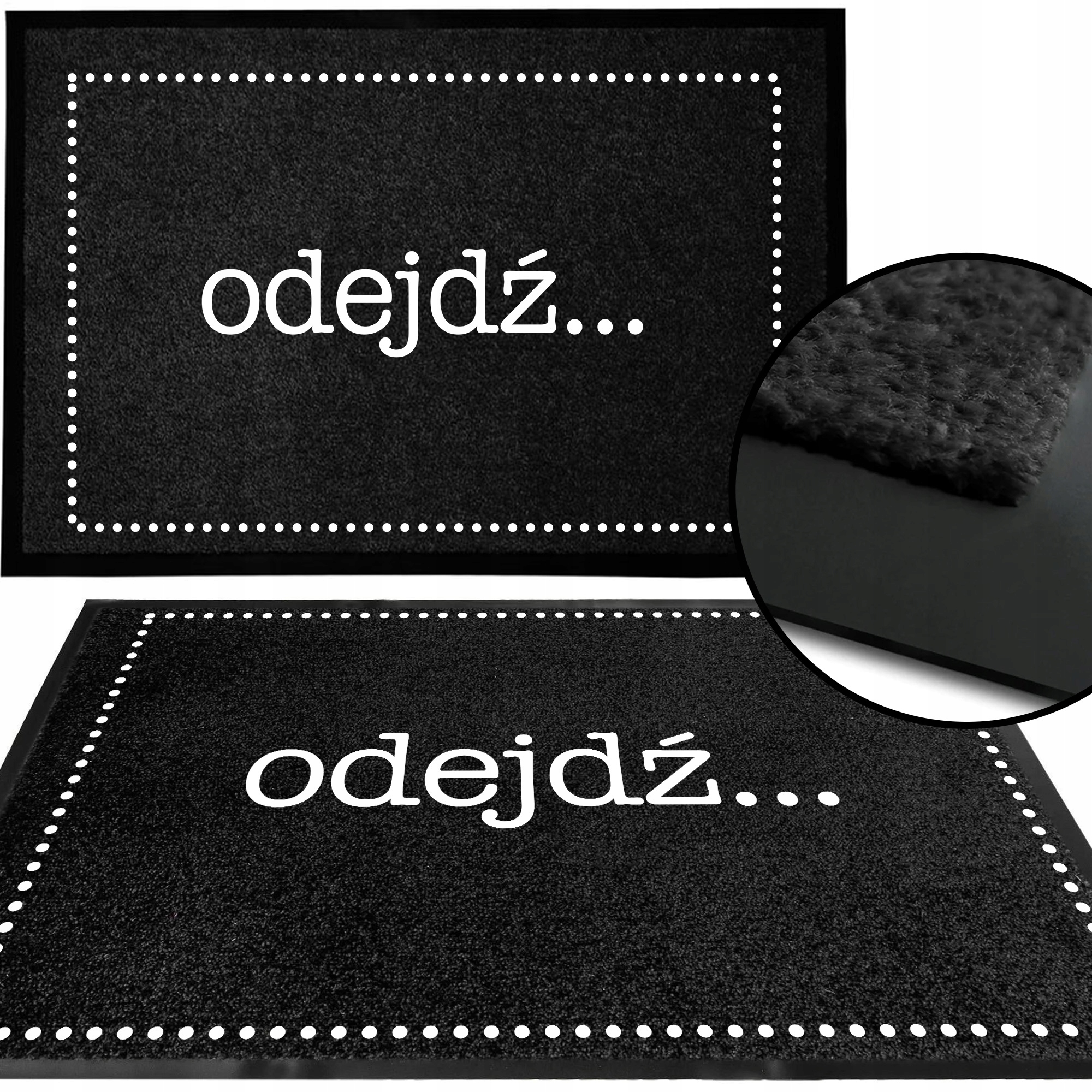 Wycieraczka Wejściowa Monochrom Czarna Pod Drzwi 40X60 Do Domu Odejdź Wzor