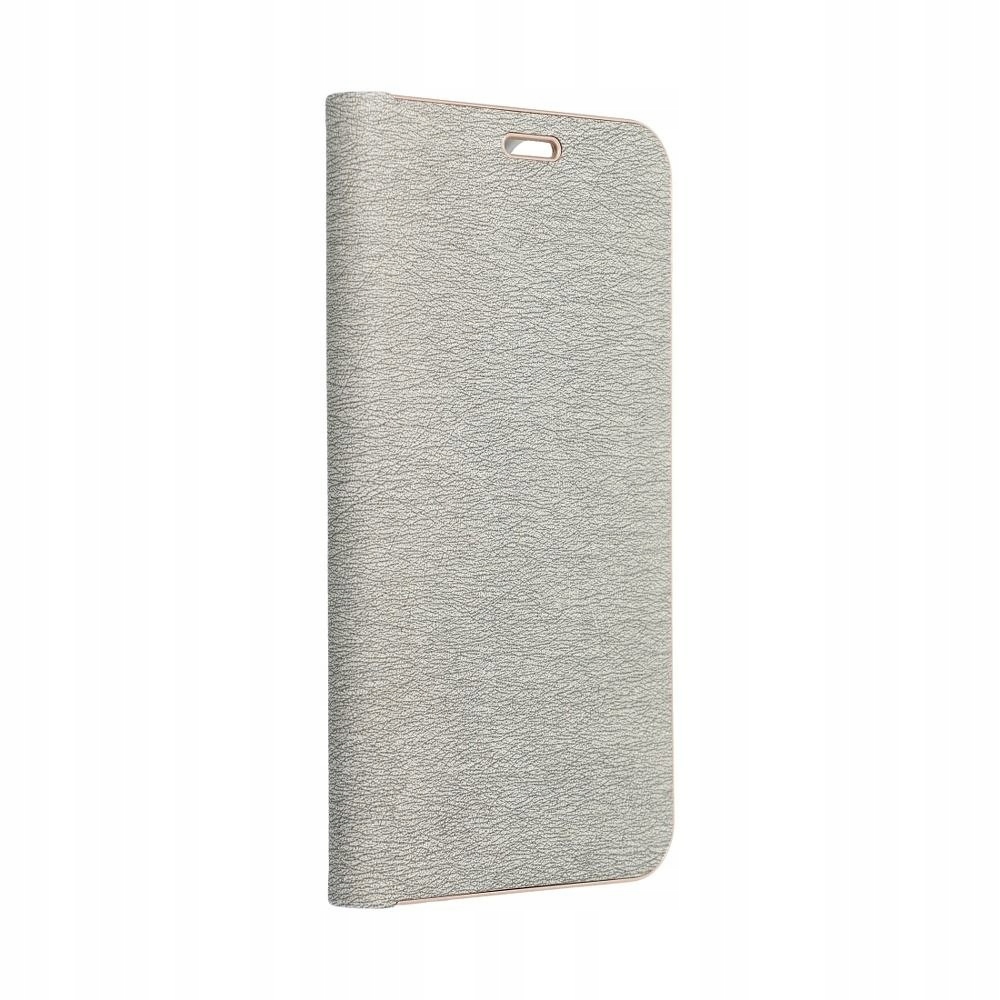 Etui z klapką na Samsung A12 M12 Luna Book Gold srebrne