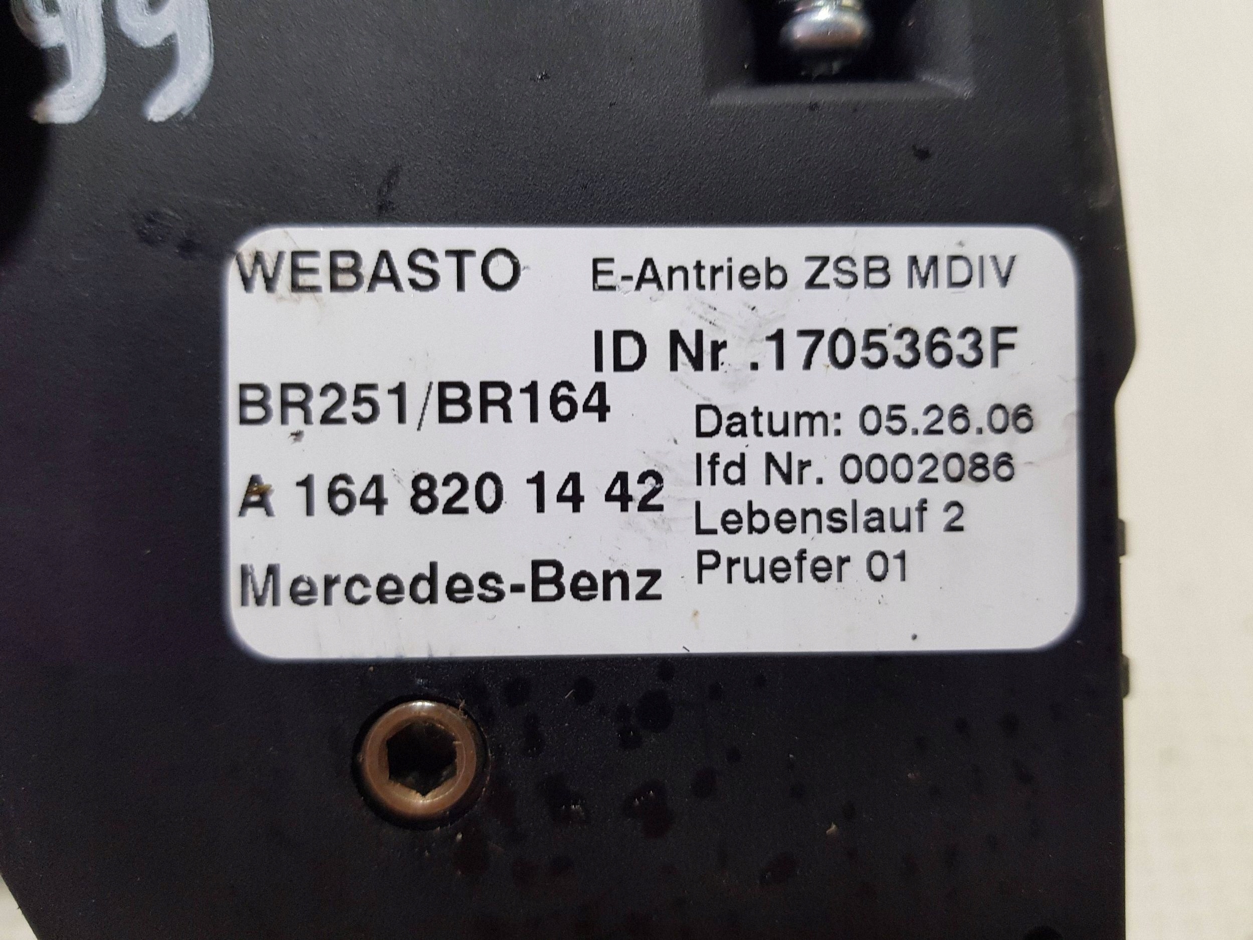 Motor Schiebedach MERCEDES W164 ML 1648201442
