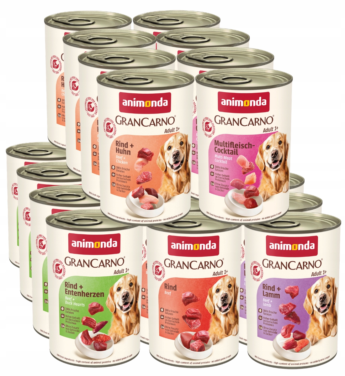 Animonda GranCarno Adult puszka Zestaw 20x400g – MIX smaków Bez Wieprzowiny
