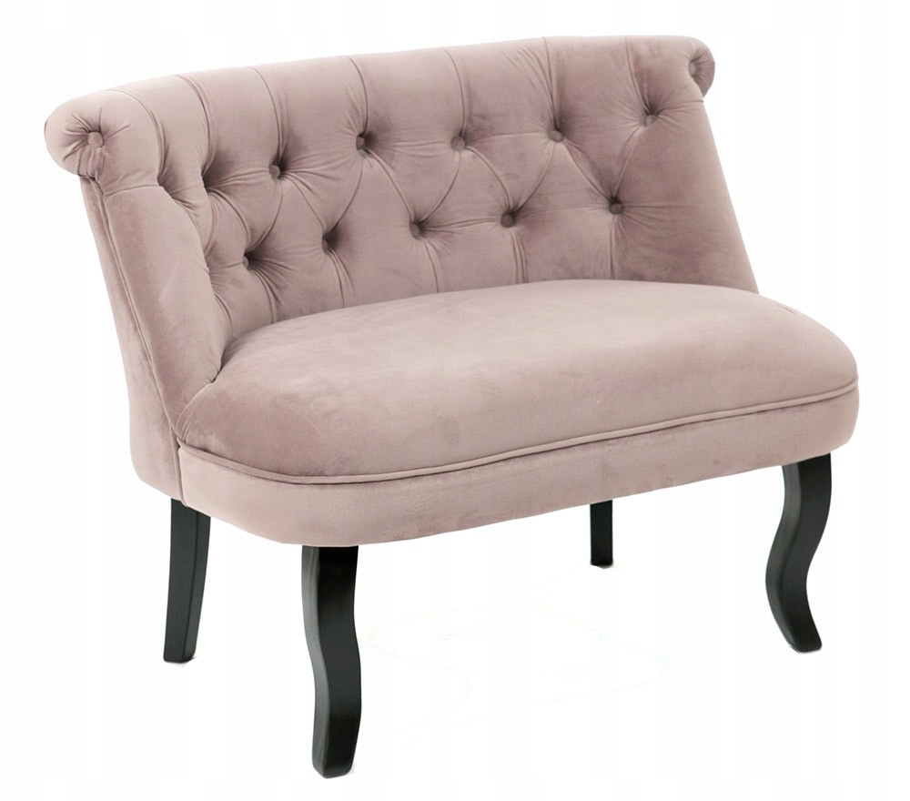 Fotel Pikowany Sofa Dwuosobowa Glamour Różowy